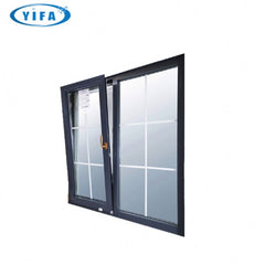 American oak wood clad aluminum france windows tilt turn window with built in shutter on China WDMA