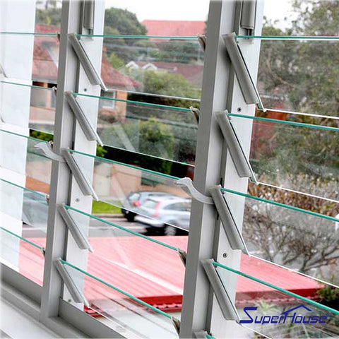 Australia standard waterproof powder coating white color glass jalousie louver window shutters on China WDMA