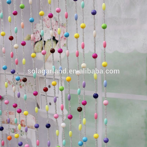 Beautiful !! Factory Wholesale Opaque Colorful Round Rice Acrylic Crystal Beaded Curtains For Doorway Decoration on China WDMA