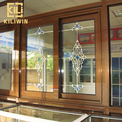Best price new design bronze color pattern glass aluminum horizontal sliding window for kenya nepal market on China WDMA