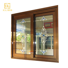 Best price new design bronze color pattern glass aluminum horizontal sliding window for kenya nepal market on China WDMA