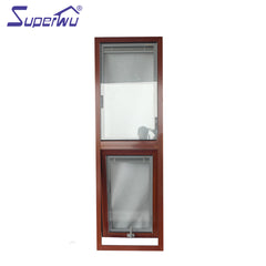Built-in blind SP40 aluminum frame double glazed wood color awning windows on China WDMA