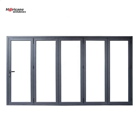 CSA NFRC AS2047 standard cheap internal external 5 panel aluminium bi fold folding folded balcony patio doors on China WDMA