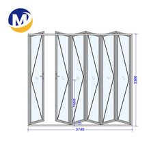 China Hot Sale Good Quality 6063 T5 Window And Door Or Industrial Use Anodized window aluminum frame double glass Folding Door on China WDMA
