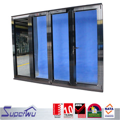 China best design aluminum 4 panel bi folding patio storm door on China WDMA