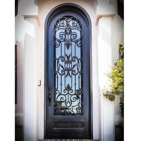 China supplier fashion single wrought iron exterior entry french doors on China WDMA