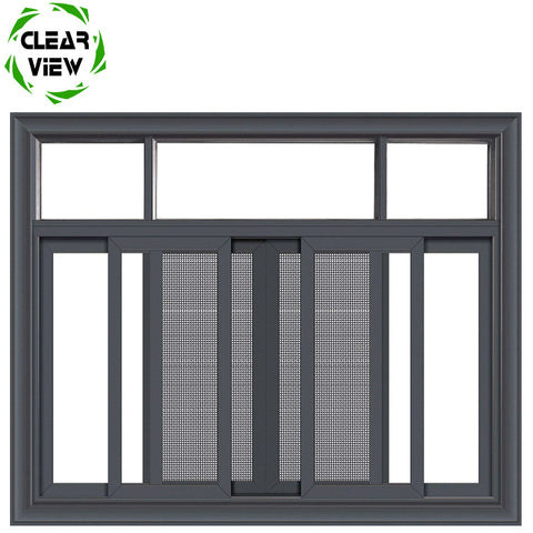 Clearview Furnishing tempered glass screen hurricane resistant office aluminum sliding window on China WDMA