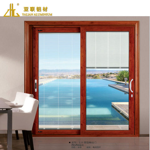 Commercial aluminum frames window , wood grain colors aluminium frame sliding glass window on China WDMA