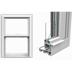 Commercial double toughened glazing aluminium double hung windows on China WDMA