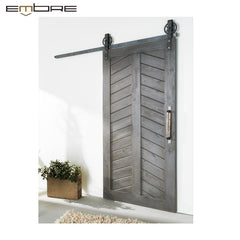 Cost price professional production room rustic bedroom sliding solid Interior wooden pine barn door on China WDMA