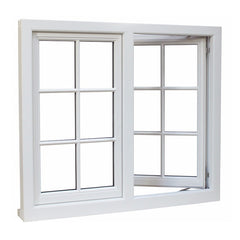Customized UPVC/PVC windows double glazed, single hung glass window on China WDMA