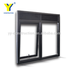 Double glass aluminium vinyl large awning windows with screen on China WDMA