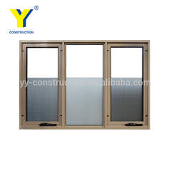 Double glass aluminium vinyl large awning windows with screen on China WDMA