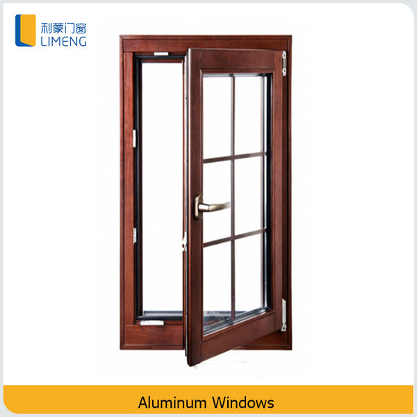 Double glass with internal blinds insulated aluminum casement windows on China WDMA