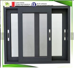 Double glazed glass aluminum 3 tracks sliding windows with mosquito net or blinds on China WDMA