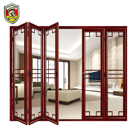 European modern design soundproof double laminated tempered glass aluminum bifold doors on China WDMA