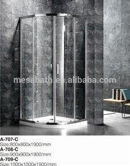 Flat glass aluminum frame shower sliding door for bathroom with marble base on China WDMA