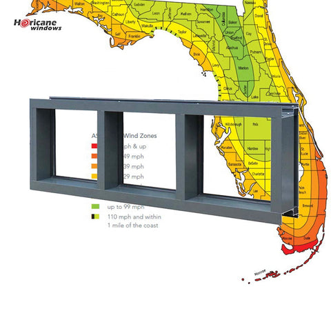 Florida Approved aluminum fixed glass panel hurricane impact miami window on China WDMA