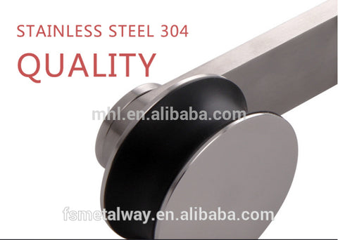 Frameless modern stainless steel sliding glass barn door hardware-sliding door roller on China WDMA