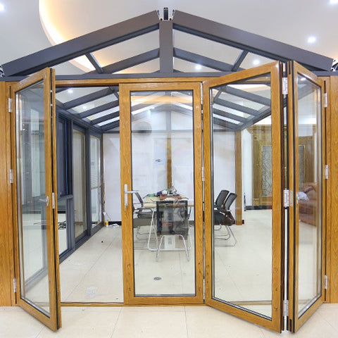 French style aluminum bi folding window and door aluminium bi-fold foldable glass doors on China WDMA