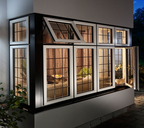 Gaoming casement window automatic opener, 4 panels casement windows, french window on China WDMA
