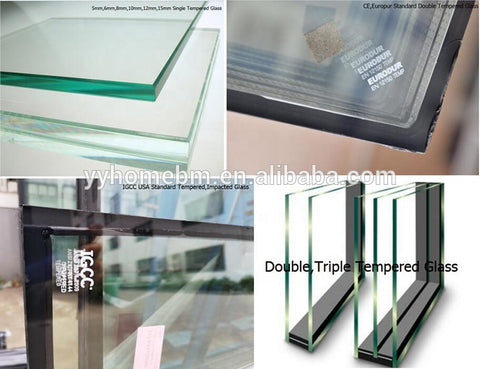 Good Soundproof aluminum double pane casement window used commercial glass windows