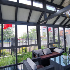 China WDMA moroccan insulare veranda aluminum four season sunroom awnings/ glass green house/ sunrooms glass houses