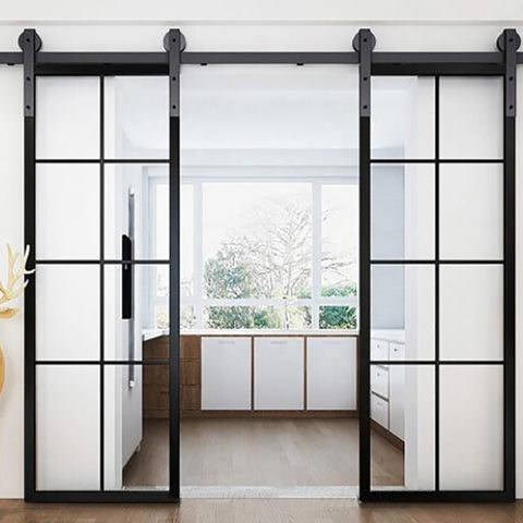 WDMA Huge Aluminum Frameless Sliding French Casement Glass Door