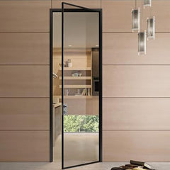 WDMA European style building carbon steel framed glass doors made with opaque glass