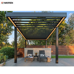 Warren 10 x 10ft custom heavy-duty windproof green metal roof outdoor pergola