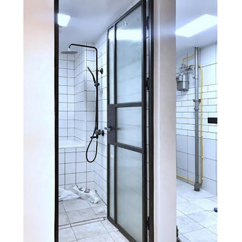 WDMA European style building carbon steel framed glass doors made with opaque glass