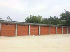 China WDMA Villa house sectional rolling up wooden grain glass aluminum garage door