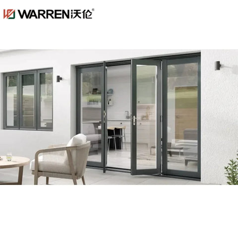 Warren 64x80 French Aluminium Double Glazing Brown Outdoor Outside Door Patio