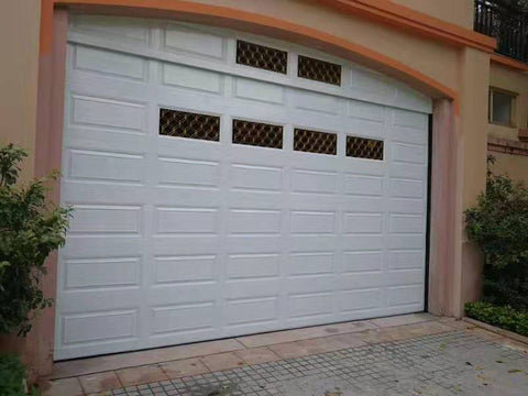 China WDMA Residential black sectional tempered glass aluminum garage door