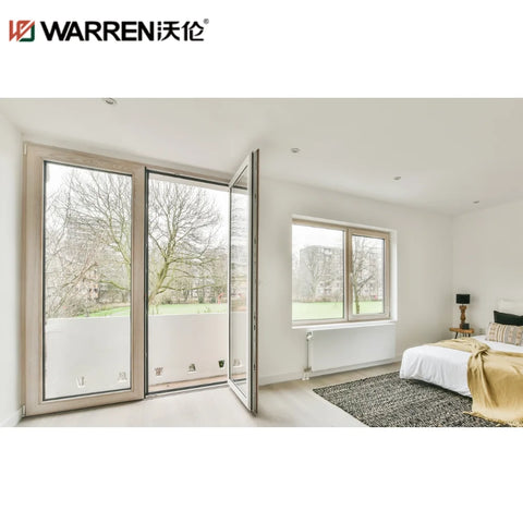 WDMA 32x79 French Aluminium Triple Glass White Factory Price Arched Door For Sale