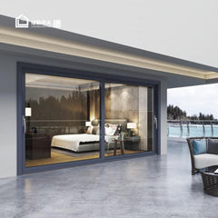 WDMA Luxury Design Black Modern House Front Aluminum Framed Panel Double Tempered Glass