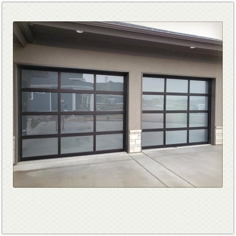 China WDMA Modern electric automatic glass panel steel material sectional garage door price for sale