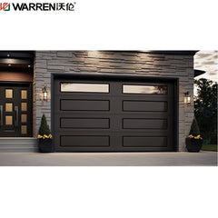 Warren 20x7 Fold Up Glass Garage Doors Black Garage Door With Side Windows Black Single Car Garage Door