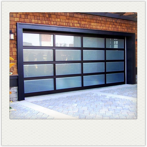 China WDMA Aluminum alloy material frosted glass modern sectional panel garage door