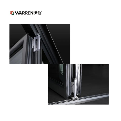 Warren 30x76 Bifold Aluminum Internal Glass Black Cheap Commercial Door For Bathroom