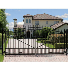 Double Swing Residential Entrance Gates Aluminum Black Decorative Garden Metal Yard Fence Gate