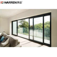 Warren 72x72 Sliding Aluminium Frosted Glass Green 4-Panel Standard Door With Screens