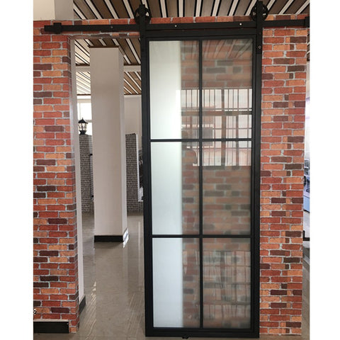 WDMA High quality Steel insulated sliding barn door interior steel frame sliding door with hardware