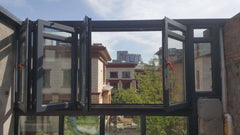 WDMA bifold glass window thermal break aluminum fold up window