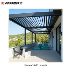Warren louvered roof 10x13 pergola with aluminum white canopy