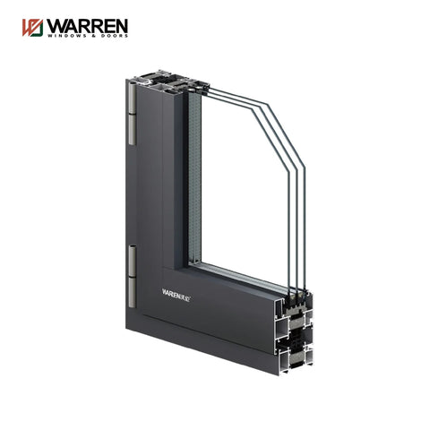 36x52 Casement Aluminium Tempered Glass Black Thermal Break Window Modern