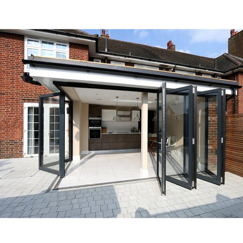 China Manufacturer Folding Patio Doors Prices Lowes Glass Bifold Used Exterior Doors For Sale