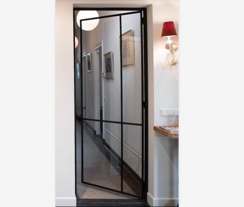 WDMA  black steel thermal break steel doors fancy steel door grill design french style door