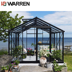 Customized Aluminium Winter Garden Sun Room Green Glass House Free Standing Sunroom For Villa
