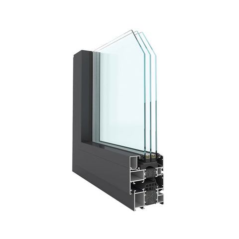 WDMA Big picture black cheap aluminum frame fixed double pane casement glass window and door